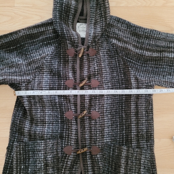 Sitka | Raw Cotton Brown Striped Toggle Front Jacket - M - Picture 12 of 14